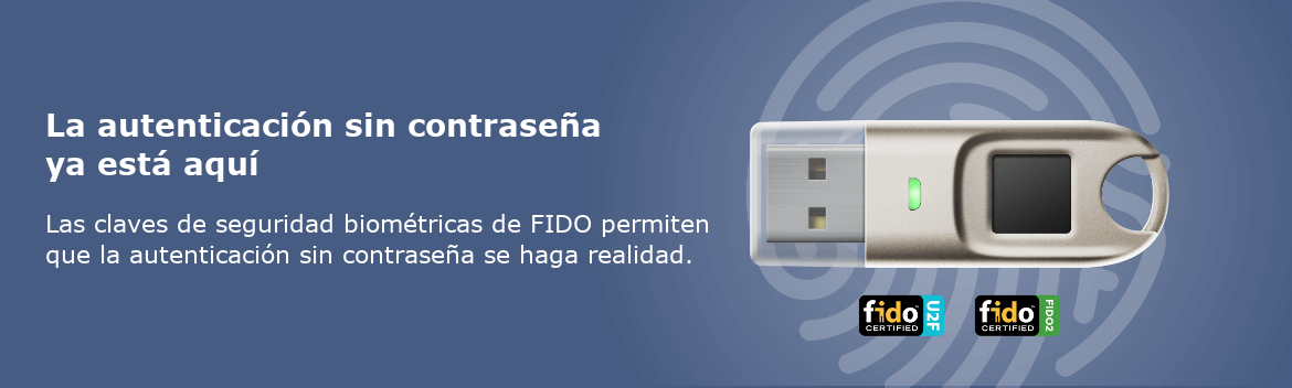Las claves de seguridad biométricas de FIDO utilizan huellas dactilares para la forma más segura de autenticación mediante múltiples factores sin contraseñas