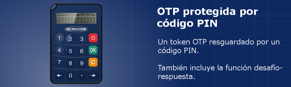 Teclado con visualización de OTP protegida por código PIN